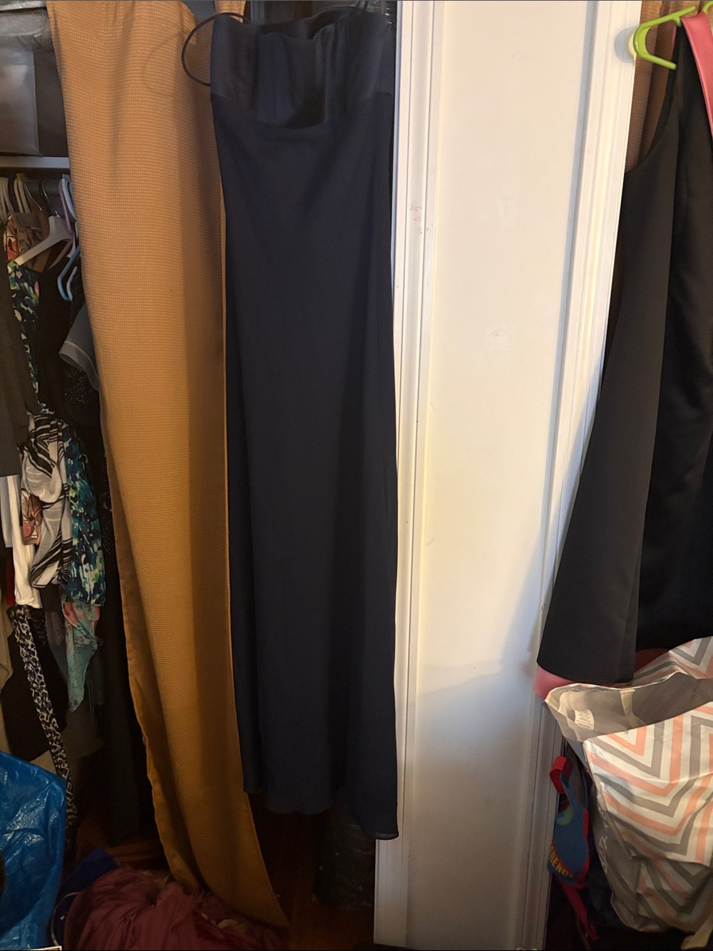 Michaelangelo Navy Strapless Maxi Gown